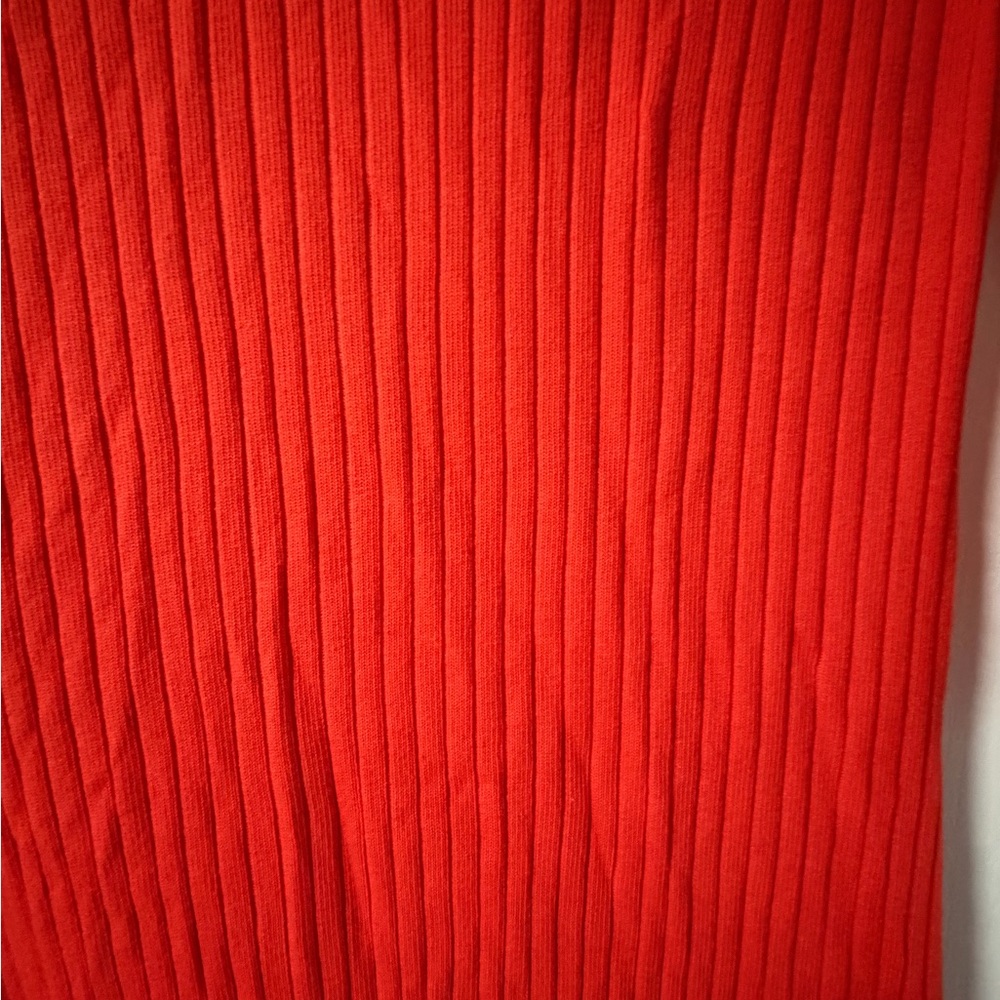 Zara Red Ribbed Midi Dress - Picture 6 of 6